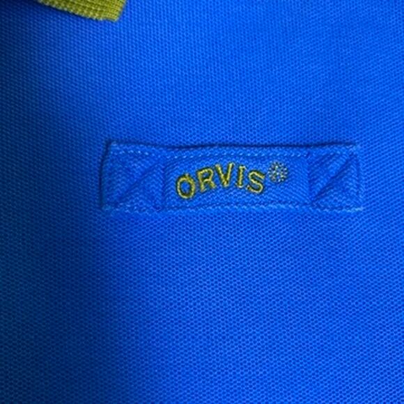 Orvis Polo Mens Medium Blue Colorblock Colorful Fisherman Elevated Basic Durable - Picture 4 of 6